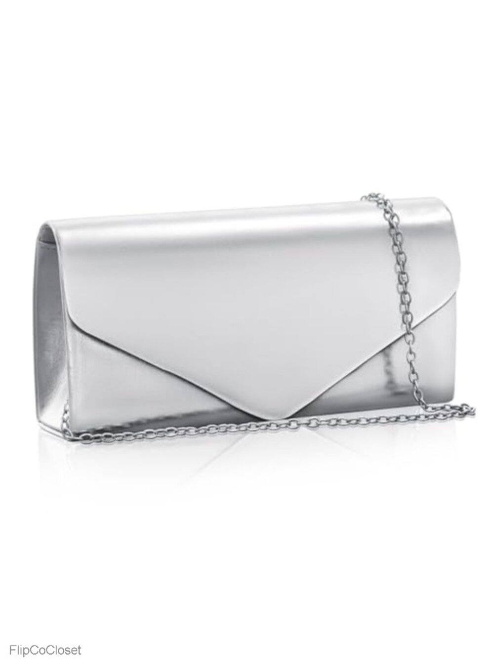 Synthetic Leather Evening Clutch Purse Formal Handbag with Crossbody Chain